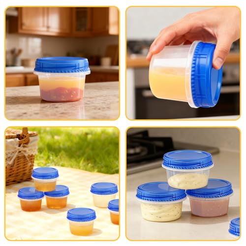12 Pack Freezer Containers with Screw On Lids 6 Oz (6oz-12pack)