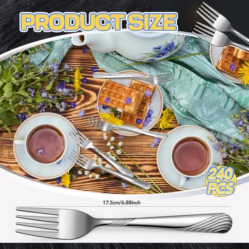 240 Pcs Stainless Steel Dinner Forks Bulk Set