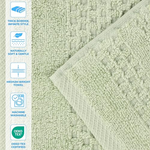 Playa Zero Twist Cotton Medium Weight Towels (8 Piece Towel Set / Green)