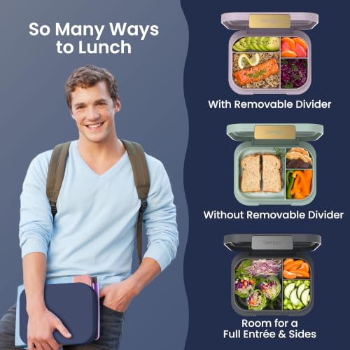 Modern Adult Bento Lunch Box with 3 (Navy)