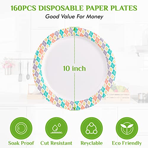 160 Paper 10 Inch Paper Plates (7-10in-160pack)