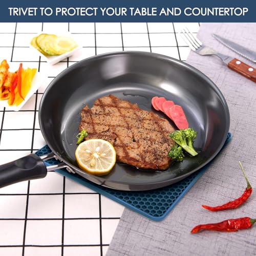 Silicone Trivets for Hot Dishes (7x7in / 01 Indigo)