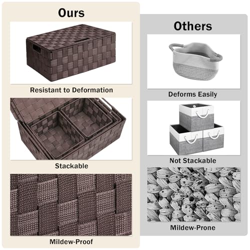 Storage Baskets with Lids (5 Count)