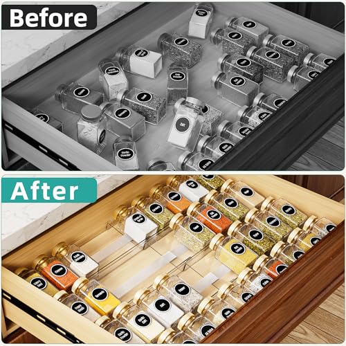 Acrylic Spice Drawer Organizer (8 Pack)