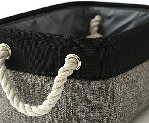 Storage Basket for Organizing (Black&Grey / 6PCS/Small -11.8Lx7.9Wx5.2H)