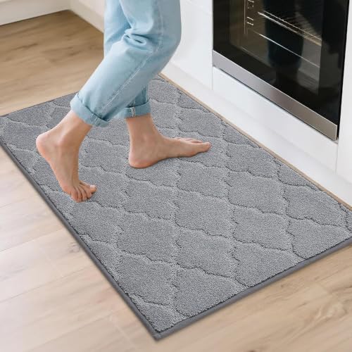 Kitchen Rugs Non Slip Washable 24"x36" (Grey / 24"X 36")