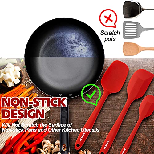 4 Piece Silicone Spatula Set (Essential Spatula Set / 4 Pcs Spatulas (Red))