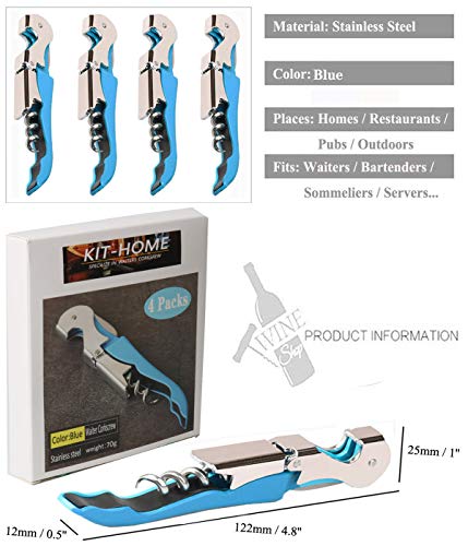 Professional Waiter Corkscrew Wine Openers Set (4 Count)