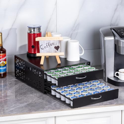 K Cup Organizer Drawer 2 Tier Coffee Pod Holder for Keurig Pod Holder Save Space Countertop Kitchen