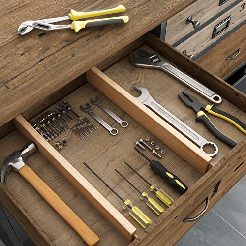 Bamboo Expandable Drawer Dividers (Natural / 2''H, 16.65''-22''L)