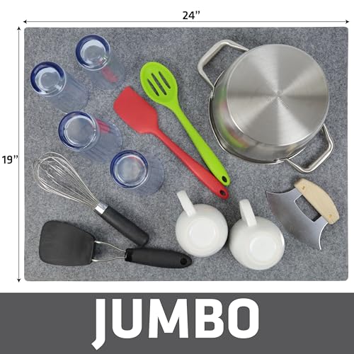 Jumbo XL Dish Drying Mat (Light Grey / 19" x 24")