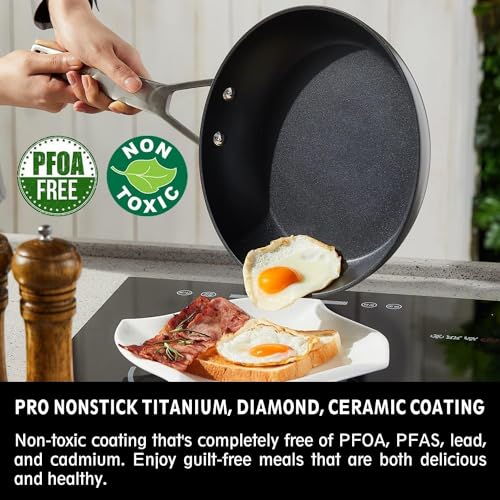 7 Piece Nonstick Frying Pan Set with Lid (7pcs)