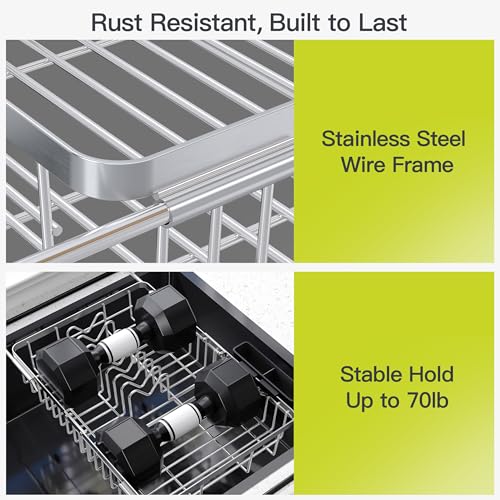 Expandable Dish Drying Rack Over the Sink with Utensil Holder (Silver / For 12.5"-30"w Sink, Expandable)