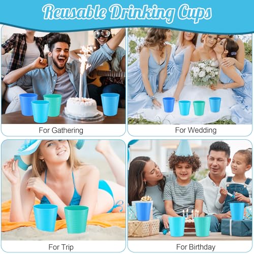 36 Pcs Kids Plastic Cups 8 oz Drinking Toddler Cups (Blue)