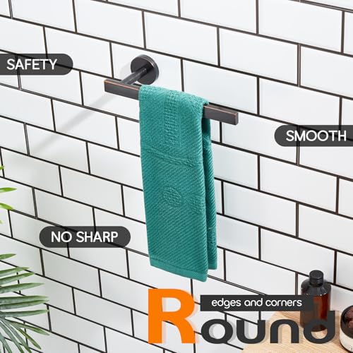 Bath Towel Rings Bathroom Towel Holder Modern Small Hand Towel Bars Stainless Steel Wall Mounted Oil Rubbed Bronze AN3001ORB (Oil Rubbed Bronze)