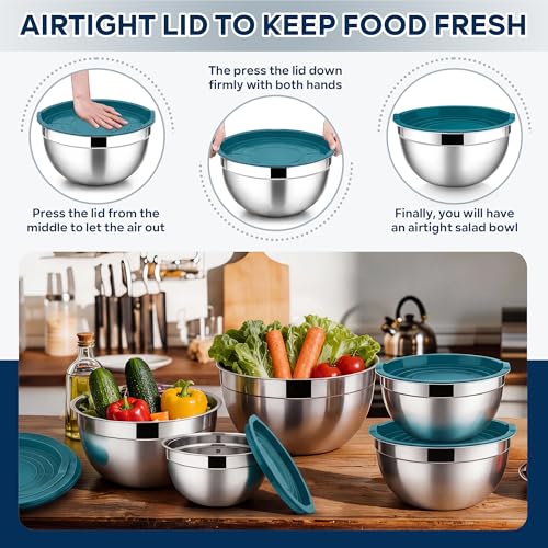 Mixing Bowls with Lids Set (Dark Blue / 10 Piece)