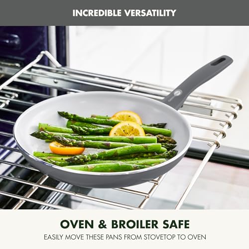 Dover 8” 10” and 12” 3 Piece Frying Pan Skillet Set (8" 10" and 12" Frying Pan Set / Gray)
