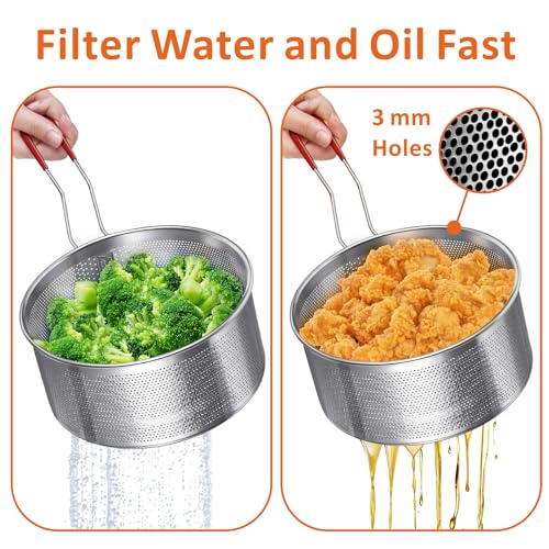 Deep Fryer Basket 304 Stainless Steel for Frying French Fries Cooking (7.8'' Deep Fry Basket)
