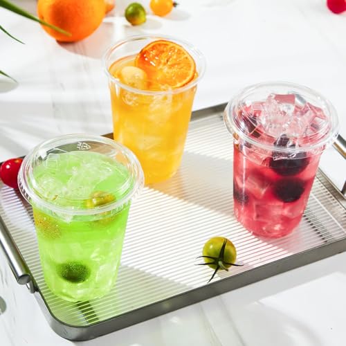 16 oz 500 Pack Clear Plastic Cups with Sip Lids (16oz-500Pack)