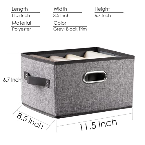 Fodable Storage Bins for Closet [3 (Grey&black Trim / Medium(3-Pack))