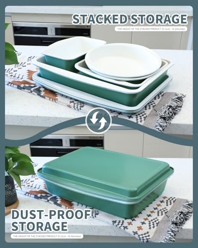 Ceramic Nonstick Baking Pans Set (Green / 33 PCS)