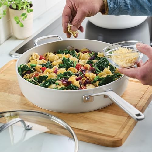 Hard Anodized Ceramic Saute Pan with Lid (Porcelain / 5-Quart)