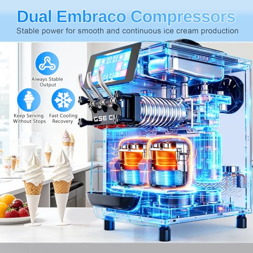 Commercial Soft Serve Ice Cream Machine 3 Flavor