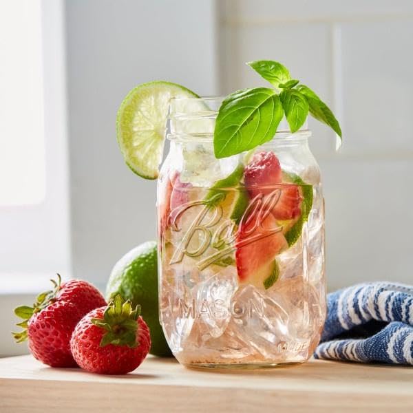 Regular Mouth Glass Mason Jars with Lids and Bands (Clear / 16 Oz (Pack of 4))