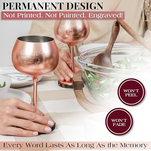 60th Birthday Wine Glass (60th / Rose Gold)