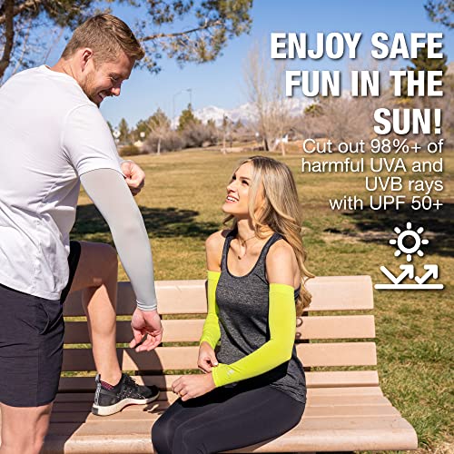 Cooling Arm Sleeves for Men & Women (1 Pair: Green / One Size)