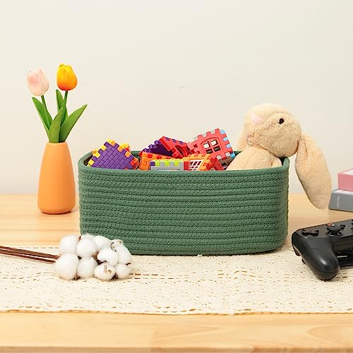 Small Storage Baskets for Organizing (4pcs-L11.5xW7.5xH4.7" / Green)