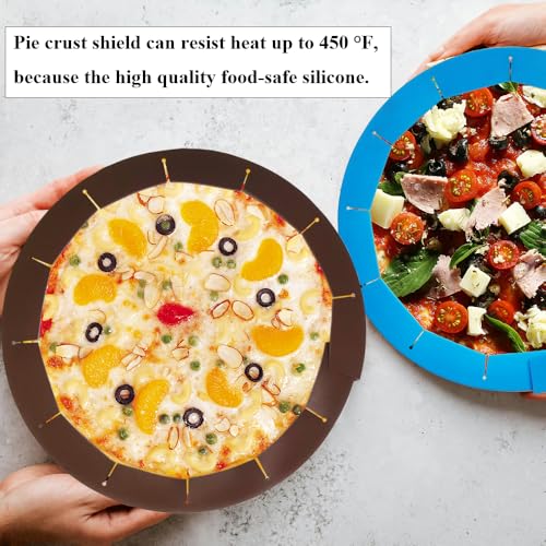 Adjustable Pie Crust Shields Baking Protectors (Brown-1pcs)