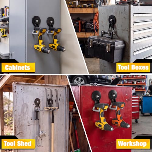 Heavy Duty Storage Magnetic Utility Hooks Large Garage Magnet Hooks with Anti (Gray)