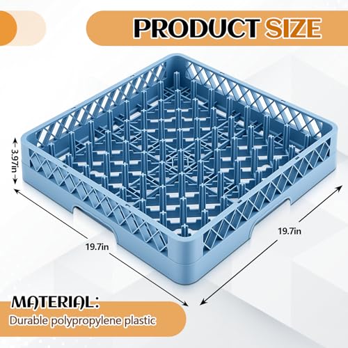 1 Pack Commercial Dishwasher Tray Rack (Blue / Peg Dish)