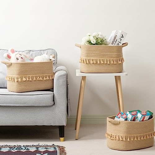 Storage Basket 3 Pack for Organizing (Jute / 3 Pack)