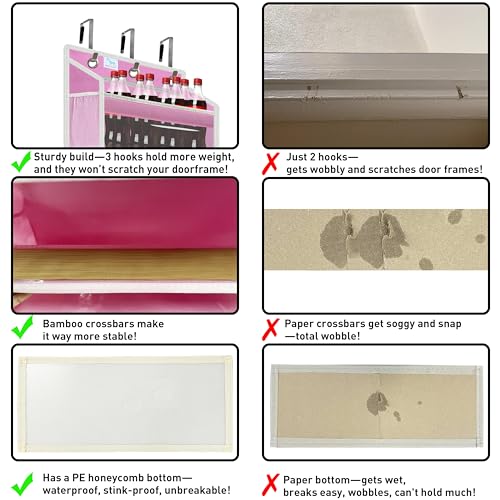 Over the Door Organizer Storage 6 Tier (over door organizer-Pink)