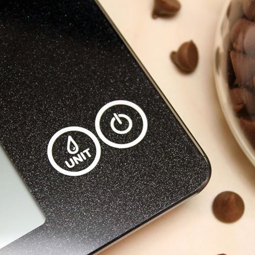 Arti Glass Food Scale Digital Countertop Kitchen (Black / 9" x 6.5" x .75")