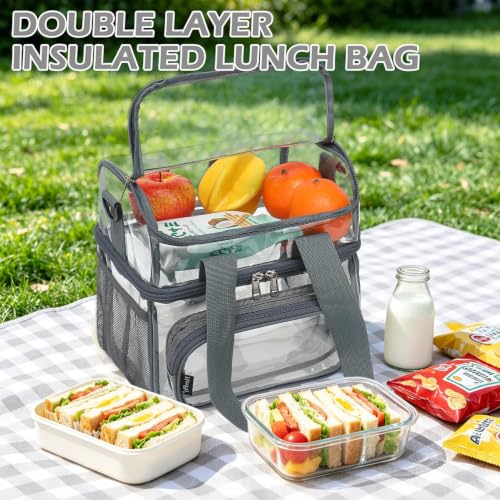 Clear Bag Double Decker for Stadium Events With Shoulder Strap for Women