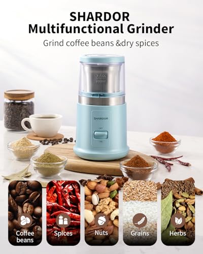 Quiet Coffee Grinder Electric (Blue / 1 BOWL)