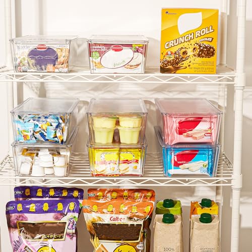 2pcs Clear Stackable Storage Bins with Lids (With Lid)