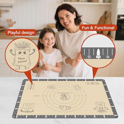 Extra Thick Silicone Mat for Baking Macaron (Dark Gray / 28"L x 20"W)
