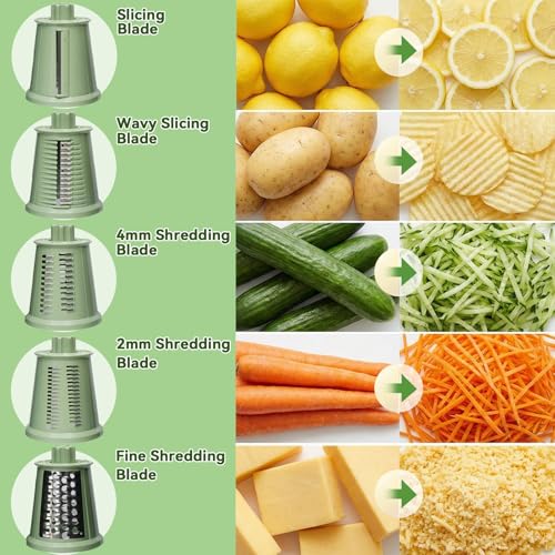 Upgrade Rotary Cheese Grater Shredder with Handle