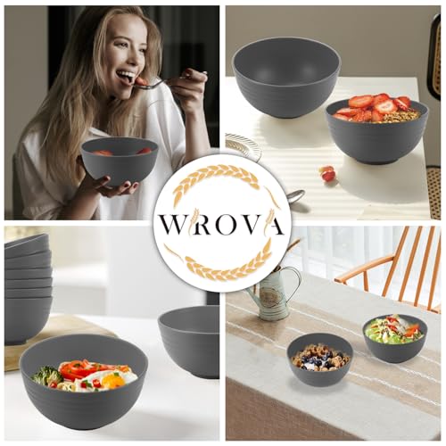 Wheat Straw Bowl Sets for Camping (26 oz / Deep Grey)