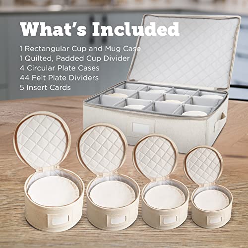China Storage Containers (Cream / 5 Piece Quilted Set for China Storage)