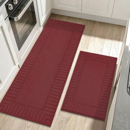 Kitchen Rugs Non Slip Washable 2PCS (15.83 Sq Ft)