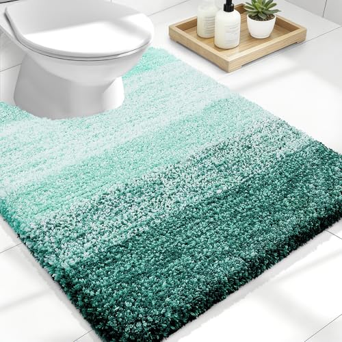 Luxury Toilet Rugs U (24" X 20" Contour Rug / Blackish Green)