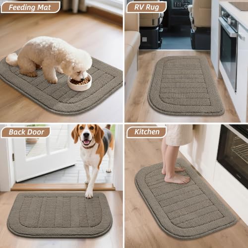 30x18 Inch Kitchen Rugs Non Slip Washable Kitchen Sink Rug (1'6" x 2'6" (Semicircular) / Taupe)