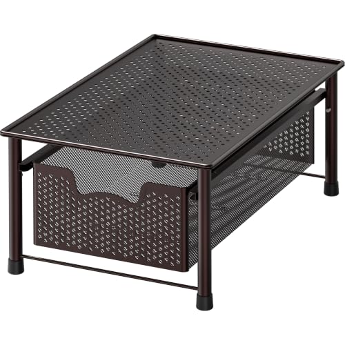 Stackable Cabinet Basket Drawer Organizer (1-Tier / Bronze)