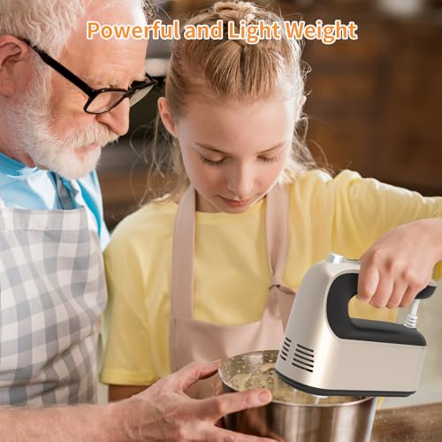 9 Speed Digital Hand Mixer Electric (Champagne Gold)