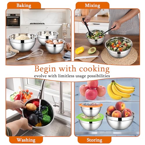 Mixing Bowls with Lid Set of 3 (6 Count)